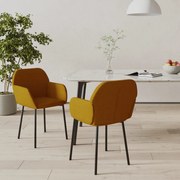Cadeiras de jantar 2 pcs veludo castanho