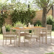 vidaXL Conjunto de Jantar de Jardim com 5 Peças e Almofadas Confortáveis em Rattan Sintético.