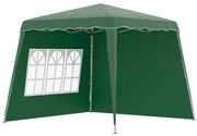 Outsunny Tenda Dobrável de Jardim 240x240 cm com 2 Paredes Laterais Altura Ajustável UV50+ e Bolsa de Transporte Verde | AOSOM Portugal