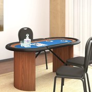 vidaXL Mesa de póquer 10 jogadores 160x80x75 cm azul