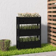 vidaXL Vaso/floreira 77x25x104,5 cm madeira de pinho maciça preto