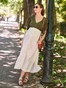 Blusa especial gravidez e amamentação com linho, ENVIE DE FRAISE   caqui