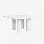 Mesa De Comedor Cuadrada 150x150 Cm En Cemento Lisboa Branco - Sklum