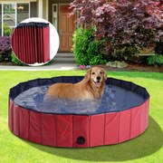 Piscina para Animais de Estimação Vermelha PVC Φ 140 x 30 cm