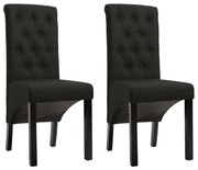 vidaXL Cadeiras de jantar 2 pcs tecido preto