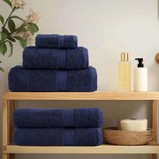 vidaXL Toalha de Convidado SOLUND Azul Marinho 550 gsm