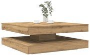 vidaXL Mesa centro rotativa a 360graus 90x90x34,5cm carvalho artisiano