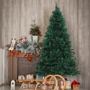 Árvore de Natal Decoração Artificial de Natal de Pinheiro de Ф102x180cm com Suporte Metálico 1000 Ramos Verde PVC