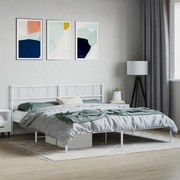 vidaXL Estrutura de cama com cabeceira 180x200 cm metal branco