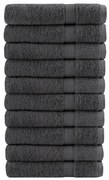vidaXL Toalhas premium SOLUND 10 pcs 100x200 cm 600 gsm antracite