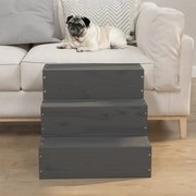 vidaXL Escada animais de estimação 40x37,5x35cm pinho maciço cinzento