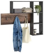Fmd Cabide Parede 4 Compartimentos Abertos Antracite/castanho-escuro