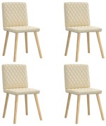 vidaXL Cadeiras de jantar 4 pcs tecido cor creme