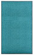 vidaXL Tapete de porta lavável 90x150 cm azul ciano
