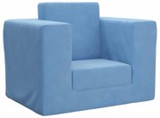 Sofá-cama infantil pelúcia macia azul