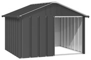 171540 vidaXL Casota para cães 116,5x103x81,5 cm aço galvanizado antracite