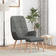 vidaXL Cadeira de descanso com banco p/ pés tecido cinza-escuro