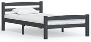 Estrutura de cama 90x200 cm pinho maciço cinzento-escuro