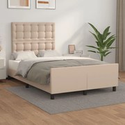 vidaXL Estrutura de cama sem colchão 120x190cm couro artif. cappuccino