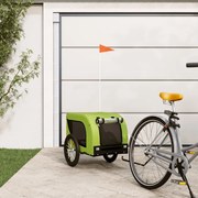vidaXL Reboque de bicicleta p/ animais tecido oxford/ferro verde/preto