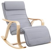 Poltrona reclinável com apoio para as pernas ajustável | SONGMICS | 116 x 67 x 88 cm | cinzento claro | LYY41G.