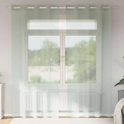 vidaXL Cortinas de voile com ilhós 2 pcs cinzento-claro 140x245 cm