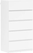 HOMCOM Cômoda Sideboard com 5 gavetas, 55 cm x 34 cm x 100 cm, Branco | Aosom Portugal