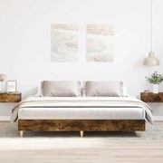 vidaXL Estrutura de cama sem colchão 200x200 cm carvalho fumado