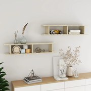vidaXL Estantes de parede 2 pcs 105x18x20 cm contrapl. carvalho sonoma