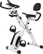 SPORTNOW Bicicleta Estática Dobrável com 8 Níveis de Resistência, Volante, Ecrã LCD, Bluetooth, Pulsómetro e Selim Ajustável | Aosom Portugal