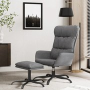 vidaXL Cadeira de descanso com banco tecido cinzento-claro