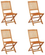 vidaXL Cadeiras de jardim dobráveis 4 pcs eucalipto maciço