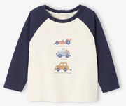 Camisola de manga comprida com impressão colocada na frente,  para bebé  marinho