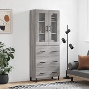 vidaXL Armário alto 69,5x34x180 cm derivados de madeira sonoma cinza