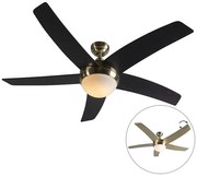 Ventilador de teto dourado com controle remoto - Cool Moderno