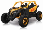 Carro elétrico para Crianças 24V 4x4 2 Lugares Buggy SR SUPER 66 Rodas de espuma EVA, Assento Couro Amarelo