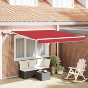 vidaXL Toldo Retrátil Manual Vermelho 300 x 250 cm Tecido e Aço