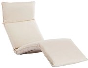 vidaXL Espreguiçadeira dobrável tecido oxford branco nata