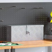 vidaXL Caixa de alumínio 48,5x14x20 cm prateado