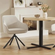 Cadeira de sala de jantar, giratória, em veludo 60 x 60 x 81,5 cm bege-preto
