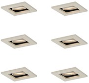 Conjunto de 6 focos embutidos modernos bege GU10 50mm giratórios e inclináveis - Qure