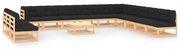 14 pcs conj. lounge jardim c/ almofadões antracite pinho maciço
