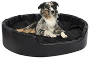 vidaXL Ninho para cães 99x89x21 cm pelúcia e couro artificial preto