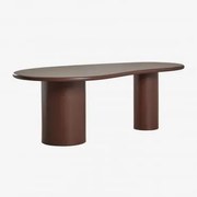 Oval Dining Table 220x115 Cm In Mdf Billie Castanho Café - Sklum