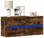 vidaXL Móvel de parede p/ TV c/ luzes LED 100x31x45 cm carvalho fumado