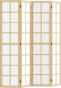 HOMCOM Biombo Dobrável de 4 Painéis Separador de Ambientes de Interior para Sala de Estar Dormitório e Escritório 160x170 cm Madeira e Branco | Aosom Portugal