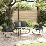 vidaXL Conjunto de Jantar para Jardim 3 pcs Preto, Antracite