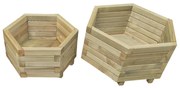 Conjunto canteiro elevado de jardim 2 pcs pinho impregnado