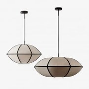 Conjunto De 2 Luminárias De Teto Em Linho Patraix Preto - Sklum