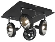Projetores de design preto 4-luzes ajustáveis - Nox Moderno
